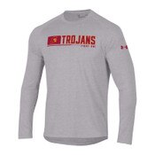 USC Trojans Men's Under Armour Gray Tech 2.0 Long Sleeve T-Shirt